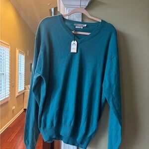 Peter Millar Men’s Teal V-Neck Sweater